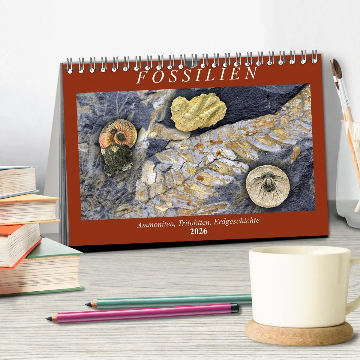 Bild: 9783457813188 | Fossilien - Ammoniten, Trilobiten, Erdgeschichte (Tischkalender...