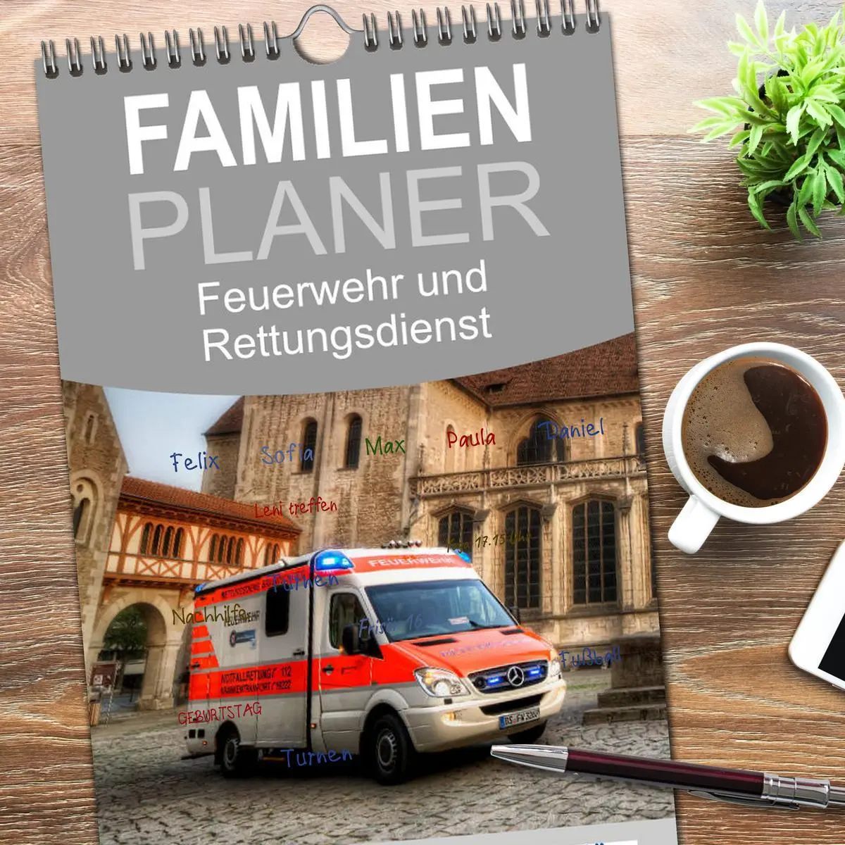 Bild: 9783516523188 | Familienplaner 2026 - Feuerwehr und Rettungsdienst mit 5 Spalten...