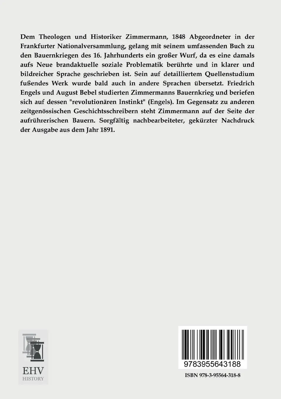 Rückseite: 9783955643188 | Dr. W. Zimmermanns Großer Deutscher Bauernkrieg | Wilhelm Zimmermann