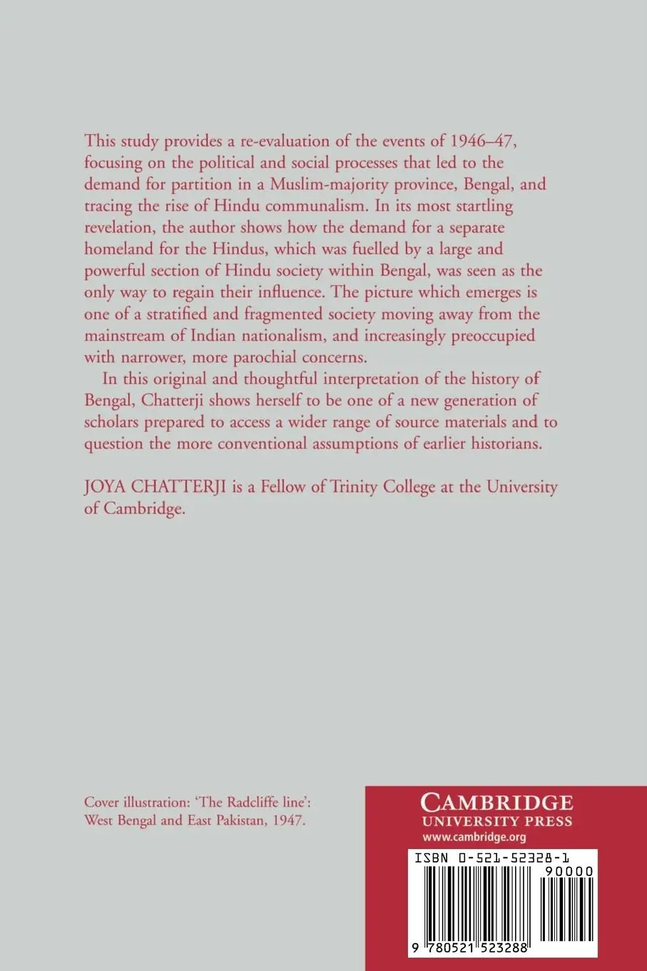 Rückseite: 9780521523288 | Bengal Divided | Hindu Communalism and Partition, 1932 1947 | Buch