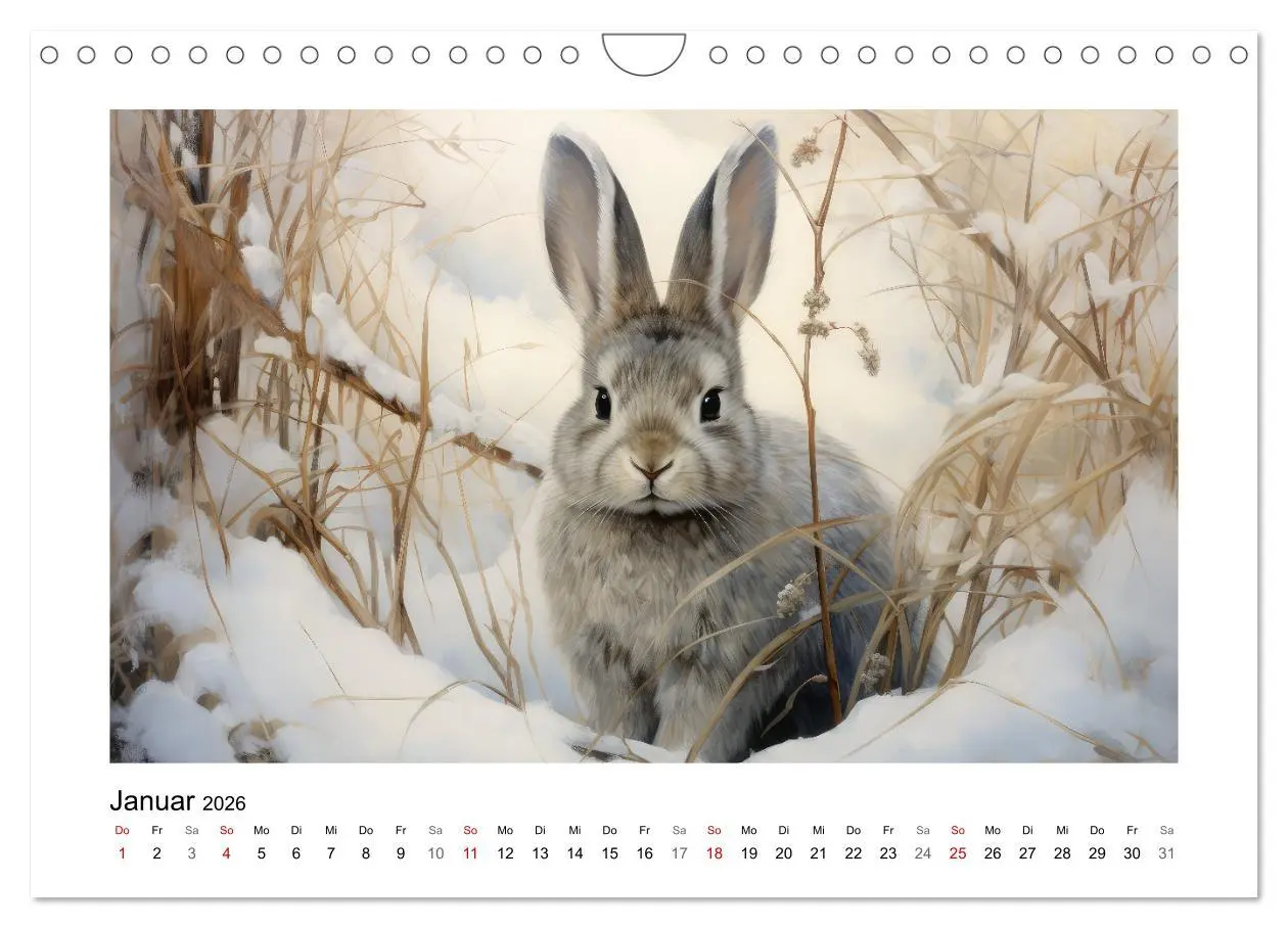 Bild: 9783457353288 | Hasenliebe (Wandkalender 2026 DIN A4 quer), CALVENDO Monatskalender