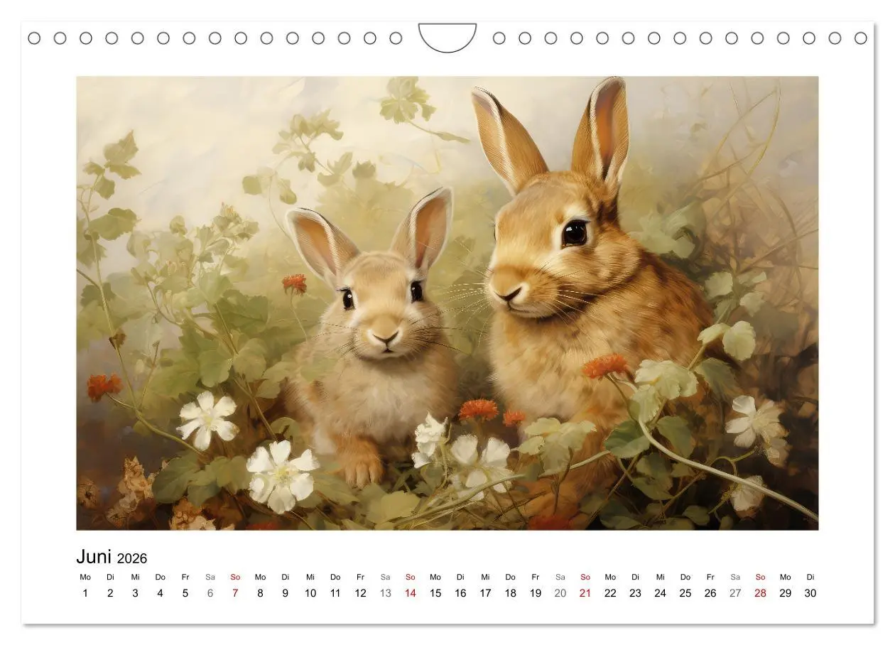 Bild: 9783457353288 | Hasenliebe (Wandkalender 2026 DIN A4 quer), CALVENDO Monatskalender