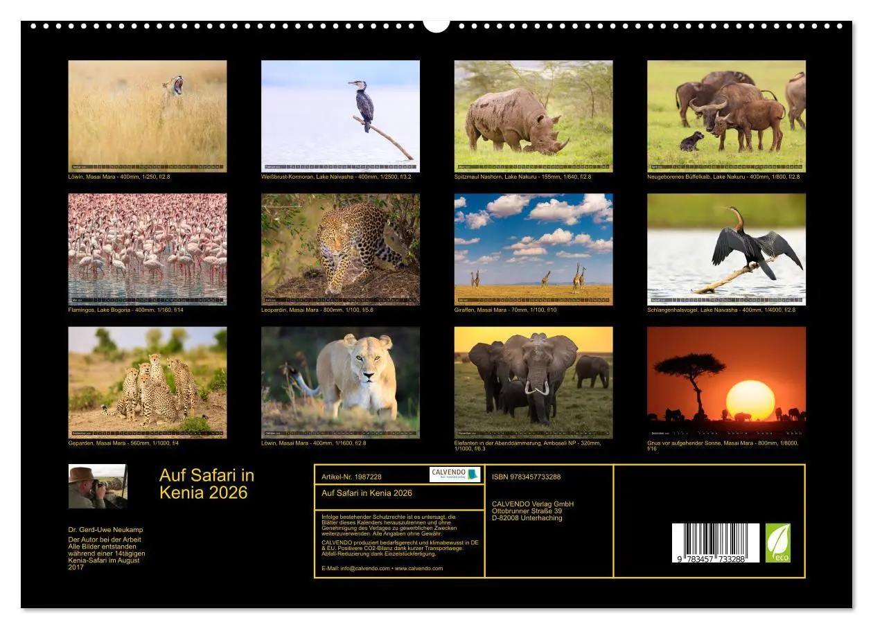 Bild: 9783457733288 | Auf Safari in Kenia 2026 (hochwertiger Premium Wandkalender 2026...