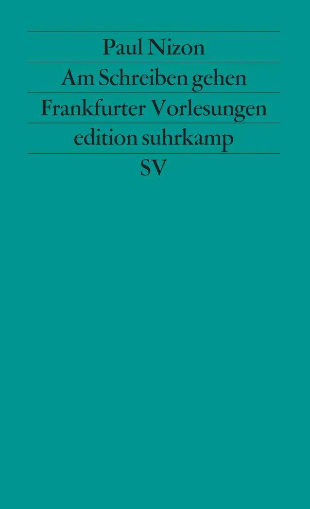 Cover: 9783518113288 | Am Schreiben gehen | Frankfurter Vorlesungen | Paul Nizon | Buch