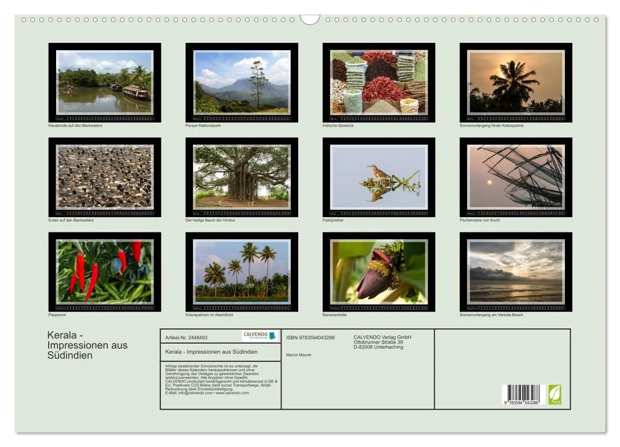 Bild: 9783594043288 | Kerala - Impressionen aus Südindien (Wandkalender 2027 DIN A2...
