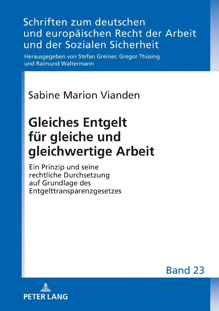 Cover: 9783631803288 | Gleiches Entgelt für gleiche und gleichwertige Arbeit | Vianden | Buch
