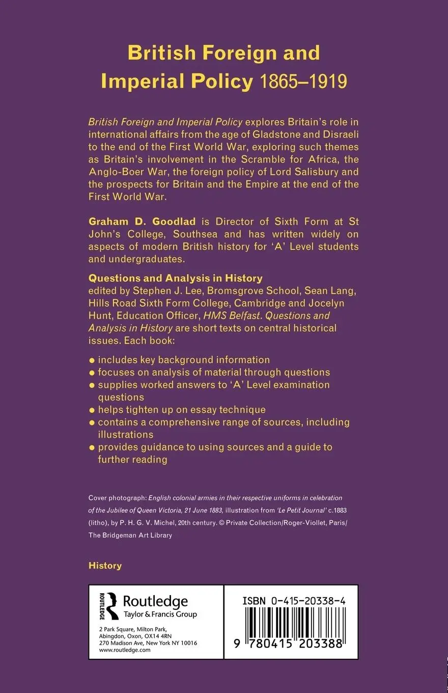 Rückseite: 9780415203388 | British Foreign and Imperial Policy 1865-1919 | Graham Goodlad | Buch