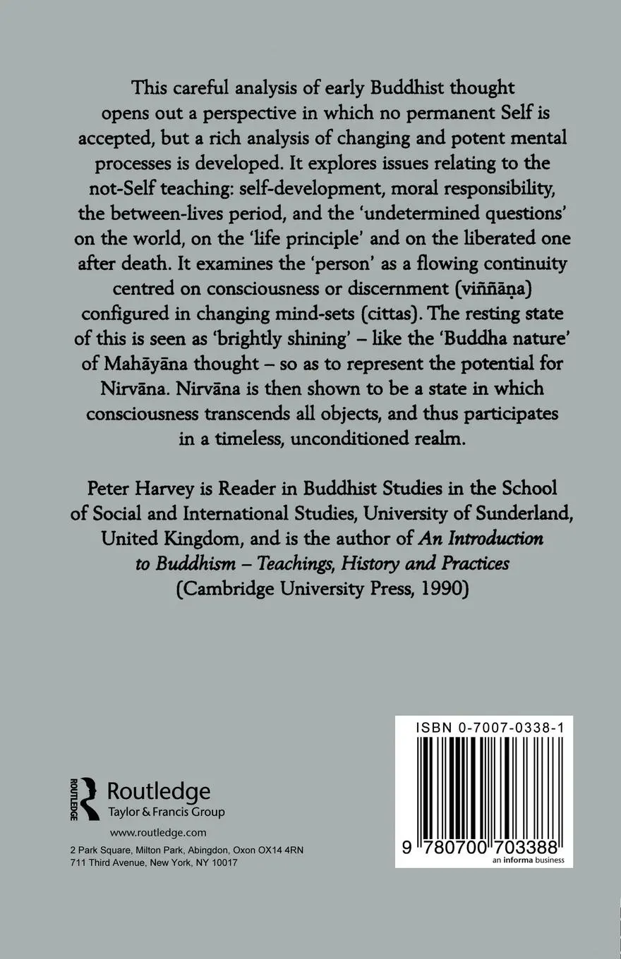 Rückseite: 9780700703388 | The Selfless Mind | Peter Harvey | Taschenbuch | Englisch | 1995