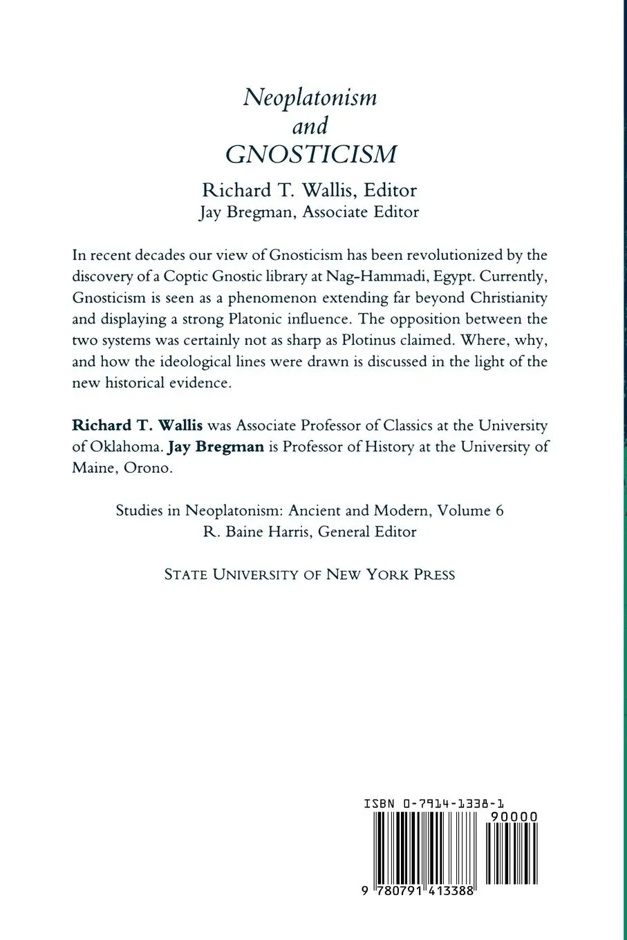 Rückseite: 9780791413388 | Neoplatonism and Gnosticism | Rich T. Wallis (u. a.) | Taschenbuch
