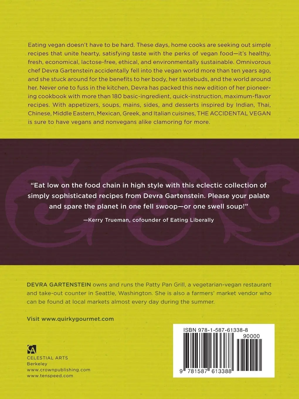 Rückseite: 9781587613388 | The Accidental Vegan | [A Cookbook] | Devra Gartenstein | Taschenbuch
