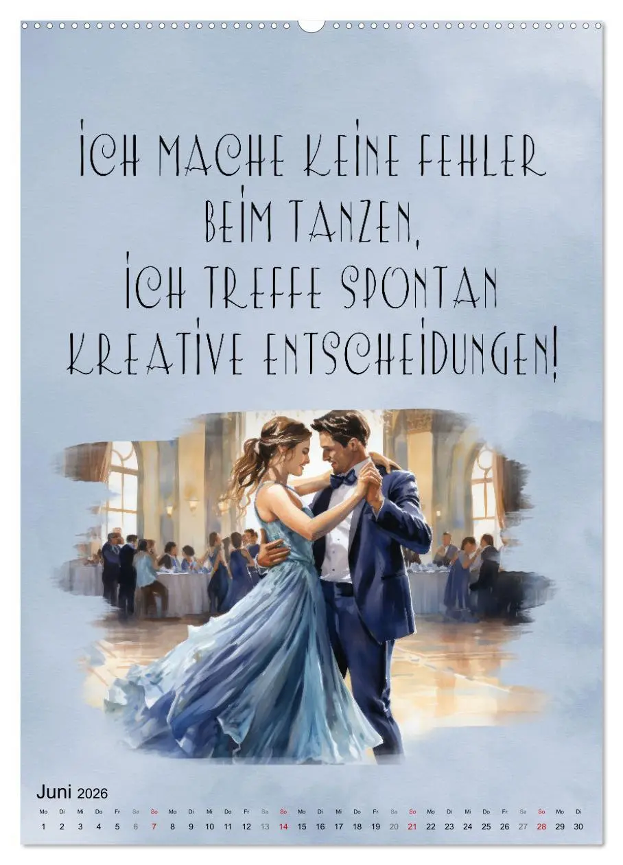 Bild: 9783516293388 | Tanzsprüche (hochwertiger Premium Wandkalender 2026 DIN A2 hoch),...