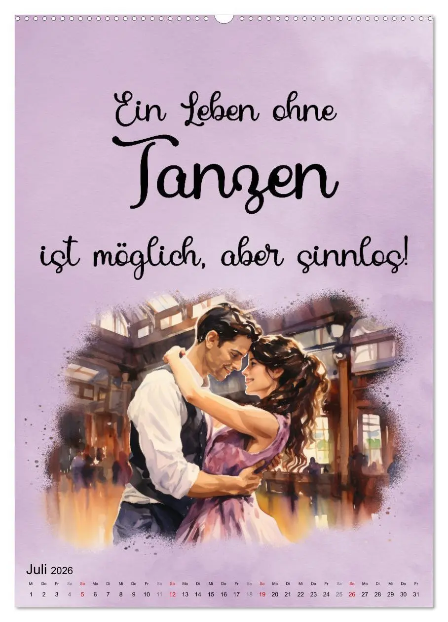 Bild: 9783516293388 | Tanzsprüche (hochwertiger Premium Wandkalender 2026 DIN A2 hoch),...