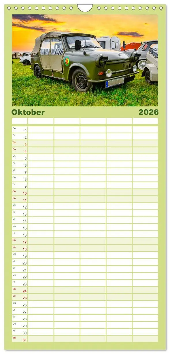 Bild: 9783516503388 | Familienplaner 2026 - Trabi-Kult mit 5 Spalten (Wandkalender, 21 x...