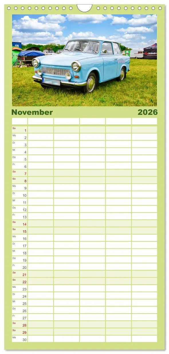 Bild: 9783516503388 | Familienplaner 2026 - Trabi-Kult mit 5 Spalten (Wandkalender, 21 x...