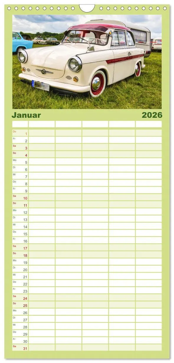 Bild: 9783516503388 | Familienplaner 2026 - Trabi-Kult mit 5 Spalten (Wandkalender, 21 x...