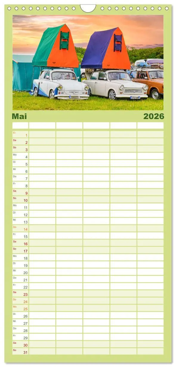 Bild: 9783516503388 | Familienplaner 2026 - Trabi-Kult mit 5 Spalten (Wandkalender, 21 x...