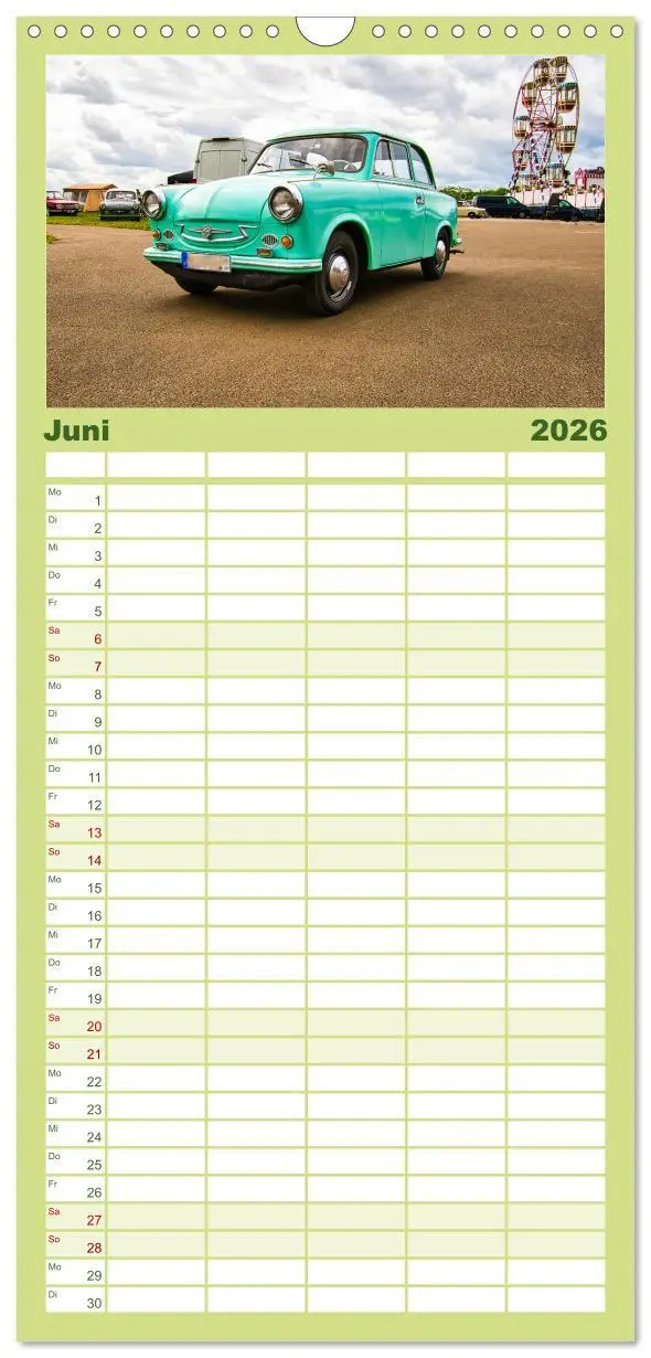 Bild: 9783516503388 | Familienplaner 2026 - Trabi-Kult mit 5 Spalten (Wandkalender, 21 x...