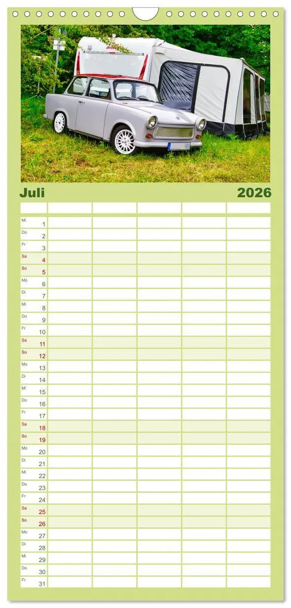 Bild: 9783516503388 | Familienplaner 2026 - Trabi-Kult mit 5 Spalten (Wandkalender, 21 x...