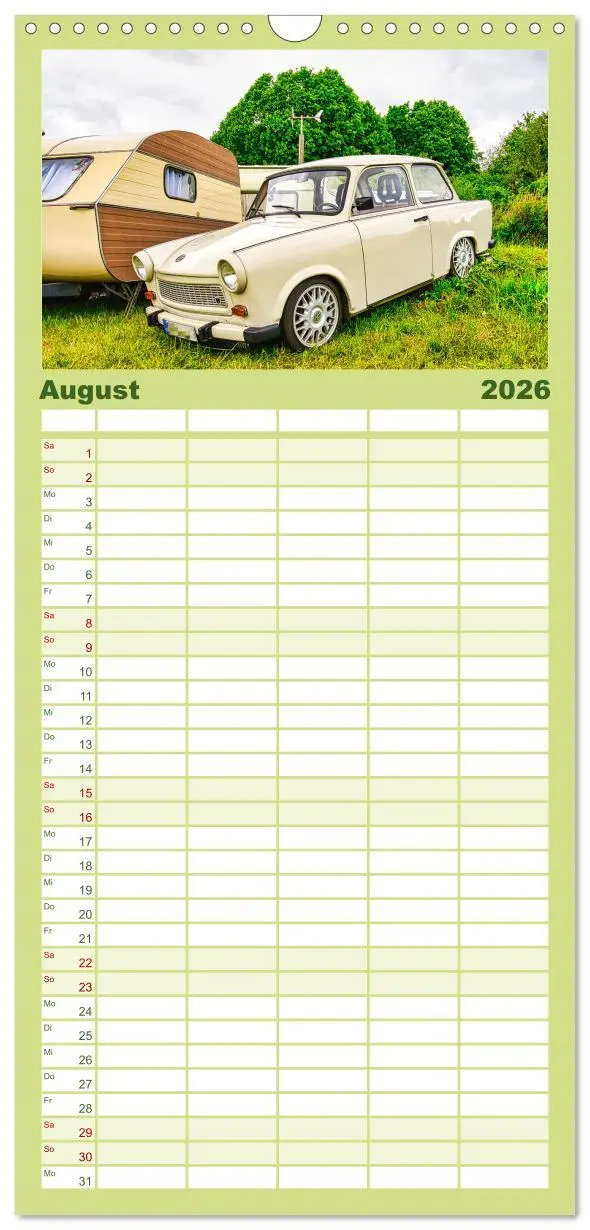 Bild: 9783516503388 | Familienplaner 2026 - Trabi-Kult mit 5 Spalten (Wandkalender, 21 x...