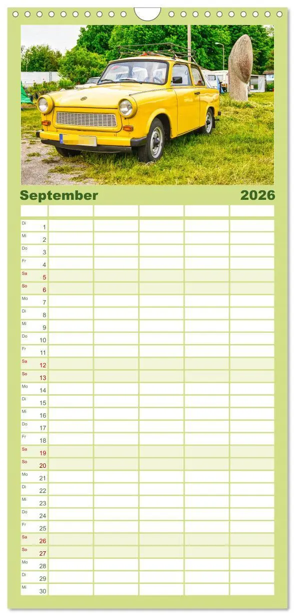 Bild: 9783516503388 | Familienplaner 2026 - Trabi-Kult mit 5 Spalten (Wandkalender, 21 x...