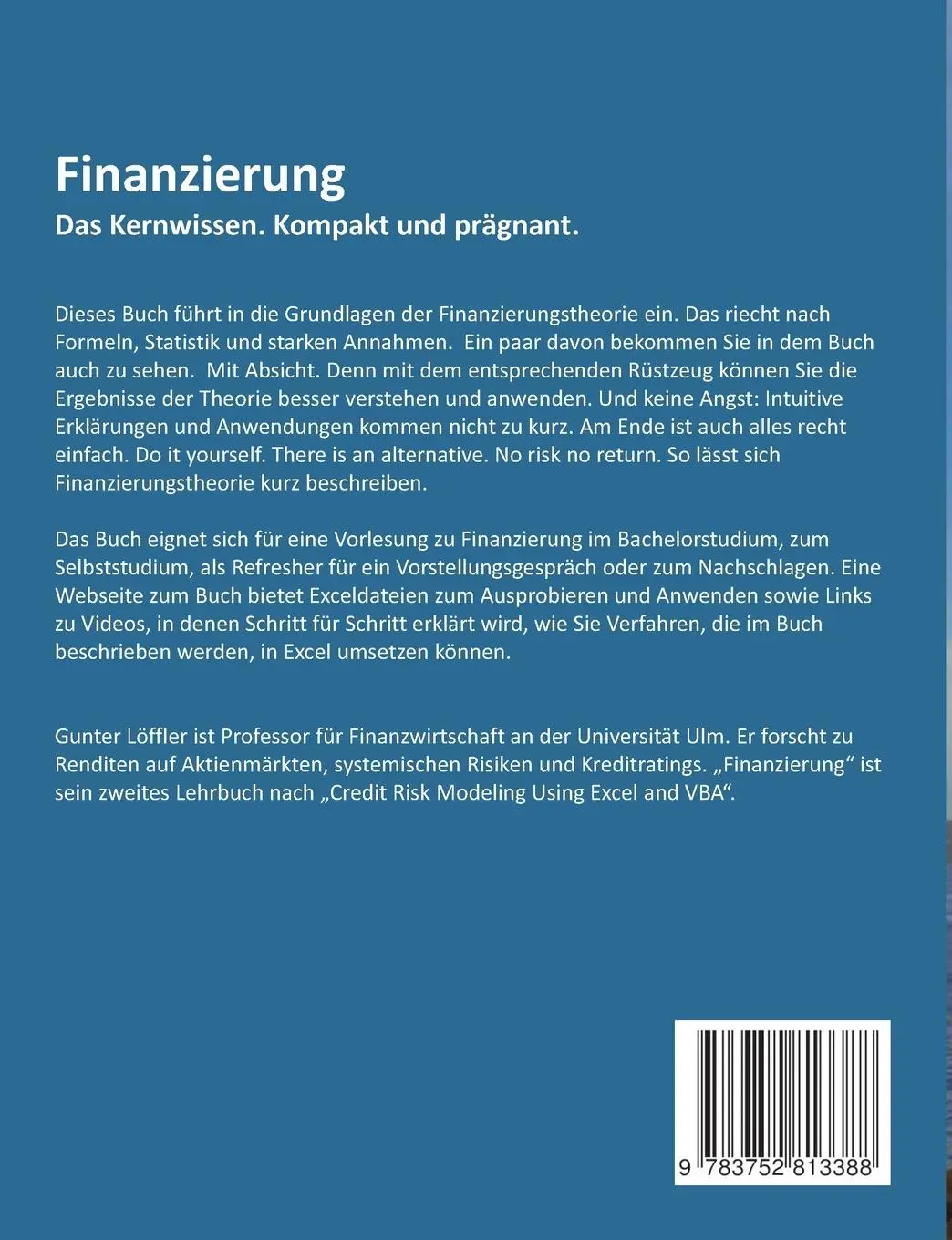 Rückseite: 9783752813388 | Finanzierung | Das Kernwissen kompakt und prägnant | Gunter Löffler
