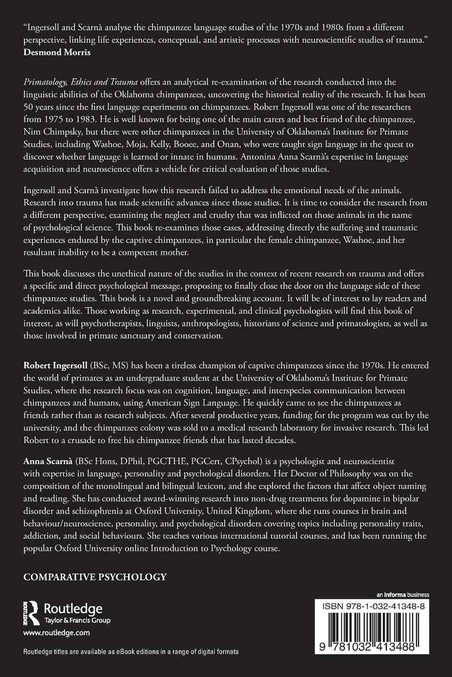 Rückseite: 9781032413488 | Primatology, Ethics and Trauma | The Oklahoma Chimpanzee Studies