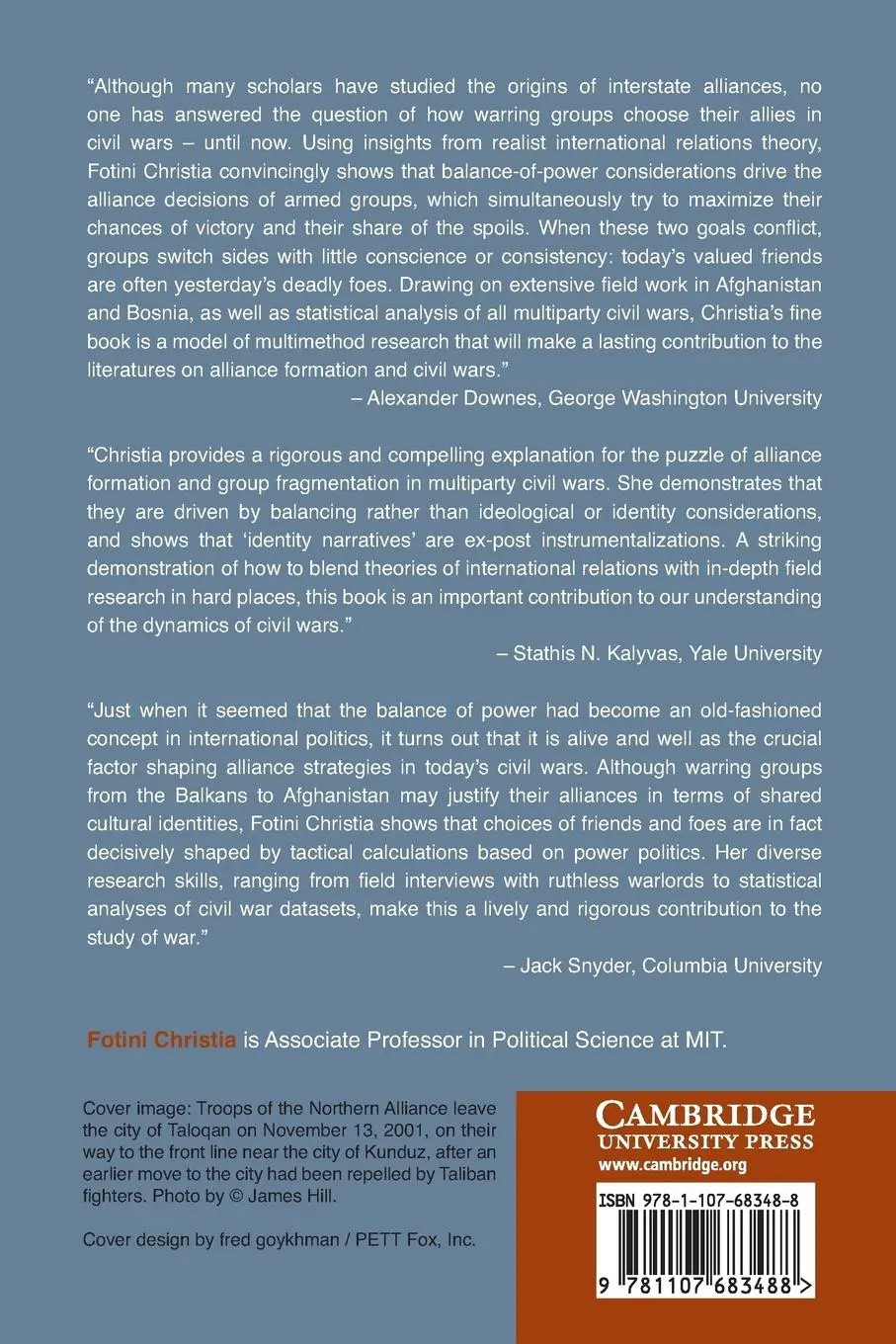 Rückseite: 9781107683488 | Alliance Formation in Civil Wars. Fotini Christia, Massachusetts...