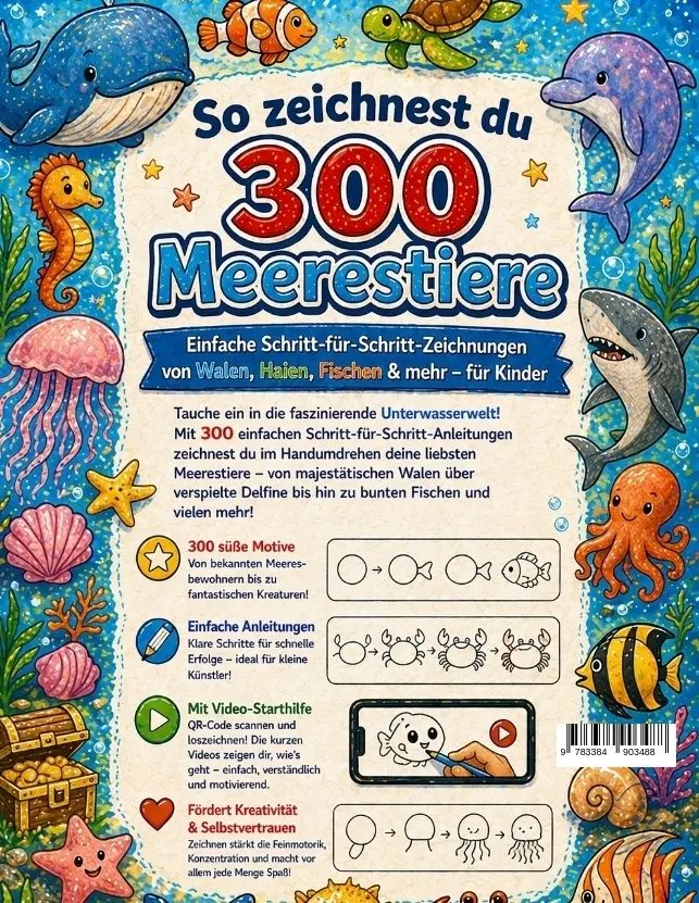 Bild: 9783384903488 | So zeichnest du 300 Meerestiere | Dominik Mikulaschek | Taschenbuch