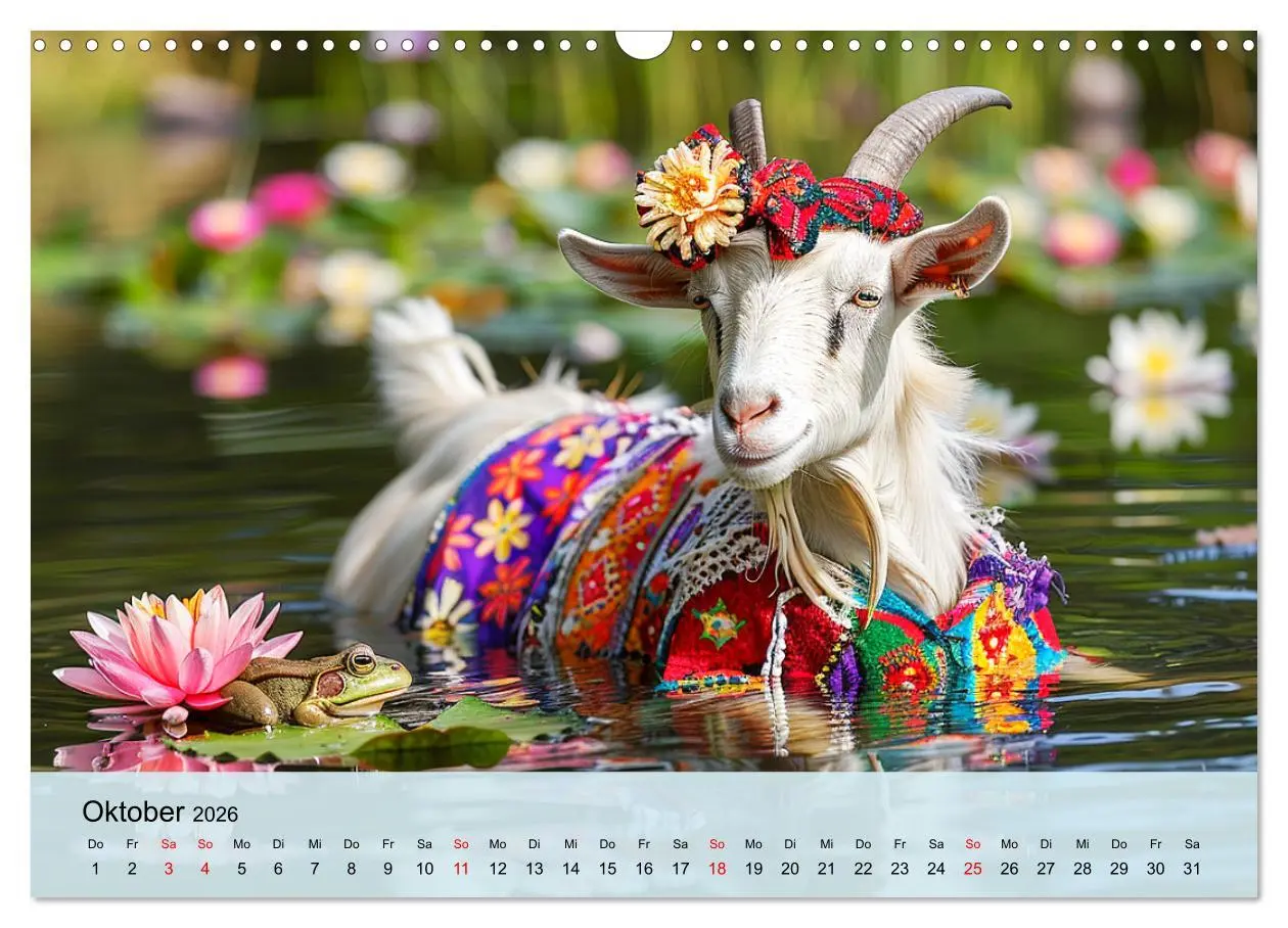 Bild: 9783457403488 | Ziegen im Modezauber. Ein alpiner Fashion-Marathon (Wandkalender...