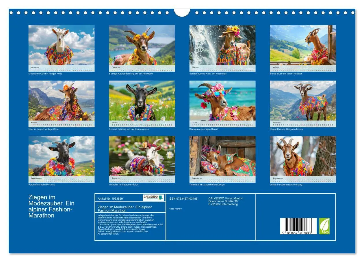 Bild: 9783457403488 | Ziegen im Modezauber. Ein alpiner Fashion-Marathon (Wandkalender...