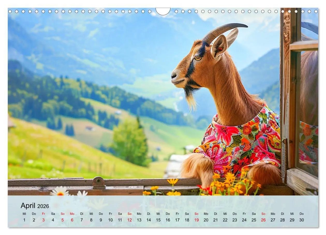 Bild: 9783457403488 | Ziegen im Modezauber. Ein alpiner Fashion-Marathon (Wandkalender...