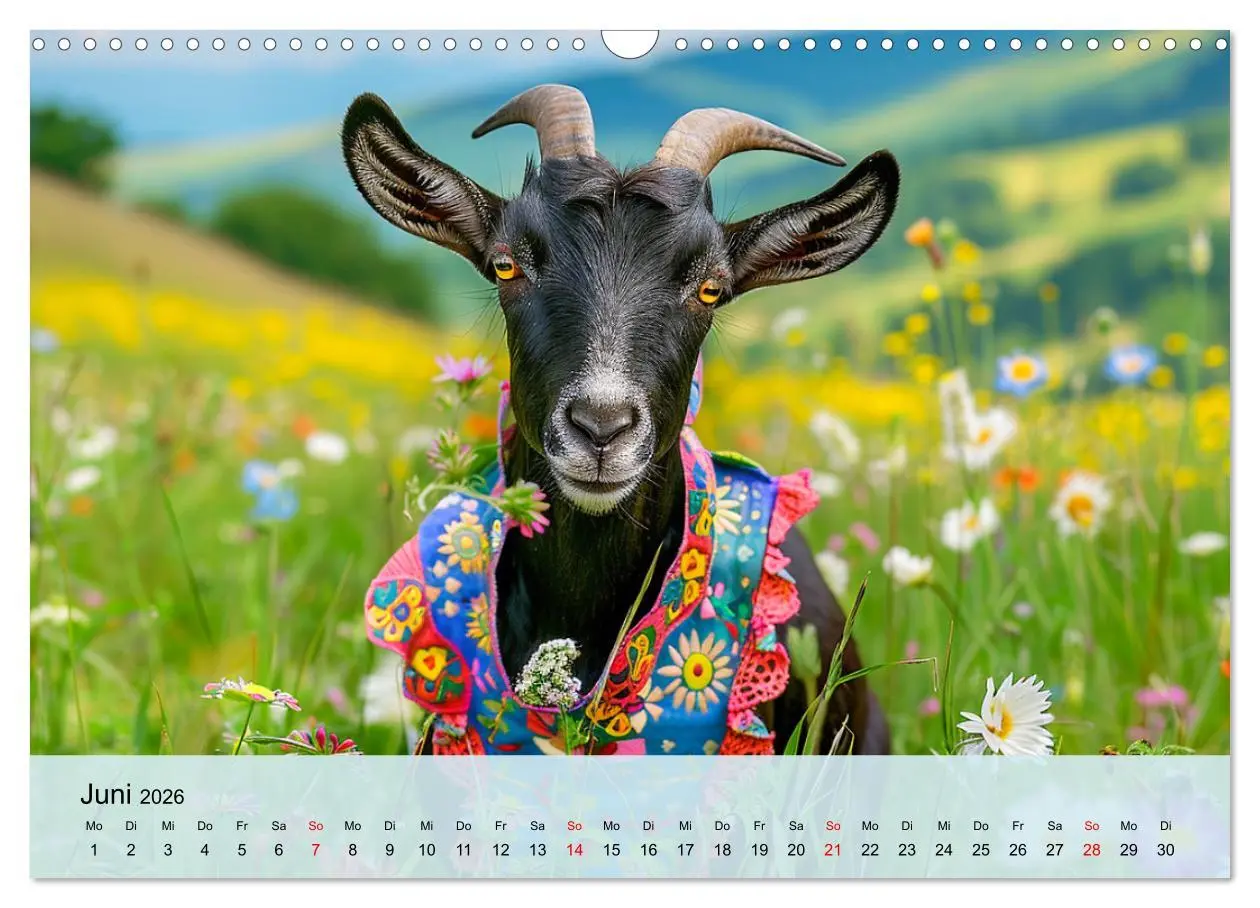 Bild: 9783457403488 | Ziegen im Modezauber. Ein alpiner Fashion-Marathon (Wandkalender...