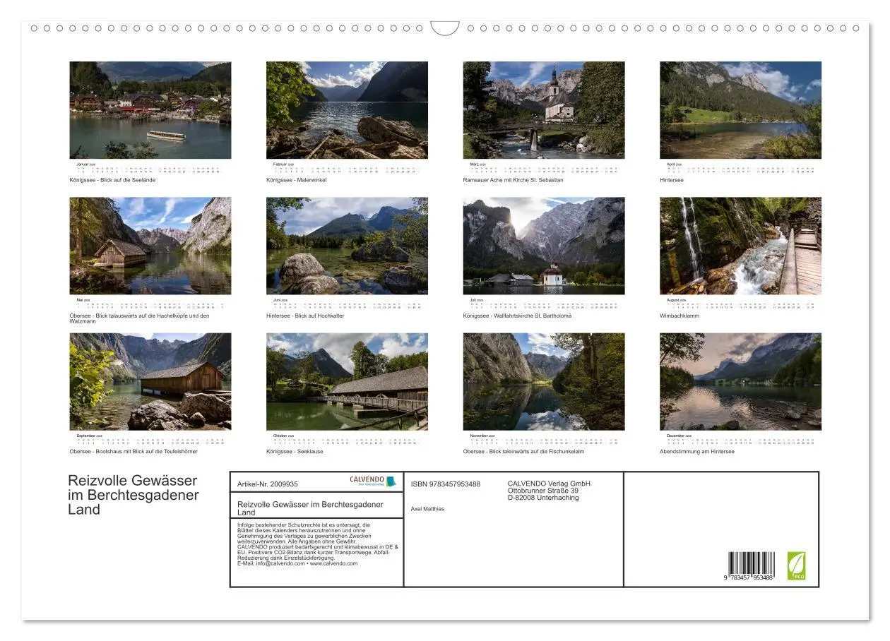 Bild: 9783457953488 | Reizvolle Gewässer im Berchtesgadener Land (Wandkalender 2026 DIN...