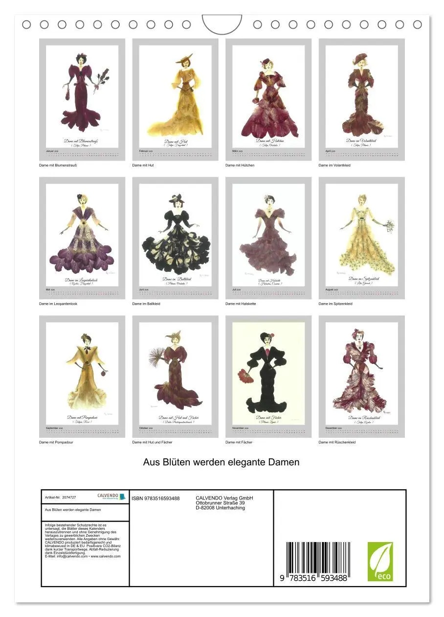 Bild: 9783516593488 | Aus Blüten werden elegante Damen (Wandkalender 2026 DIN A4 hoch),...