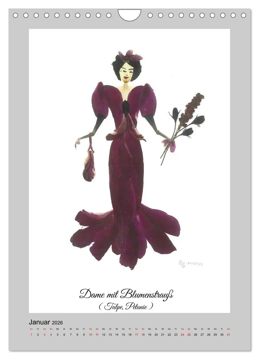 Bild: 9783516593488 | Aus Blüten werden elegante Damen (Wandkalender 2026 DIN A4 hoch),...