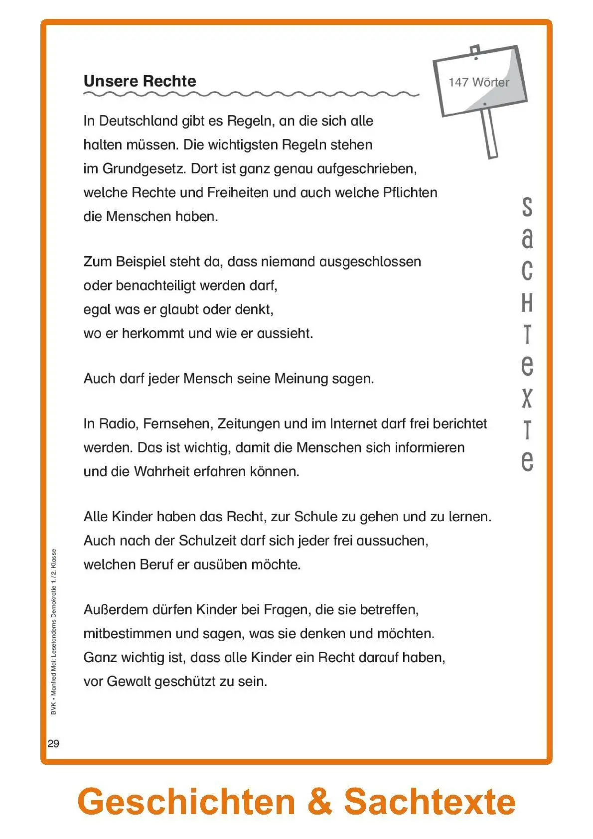 Bild: 9783965203488 | Lesetandems Demokratie 1./2. Klasse | Geschichten und Sachtexte | Mai