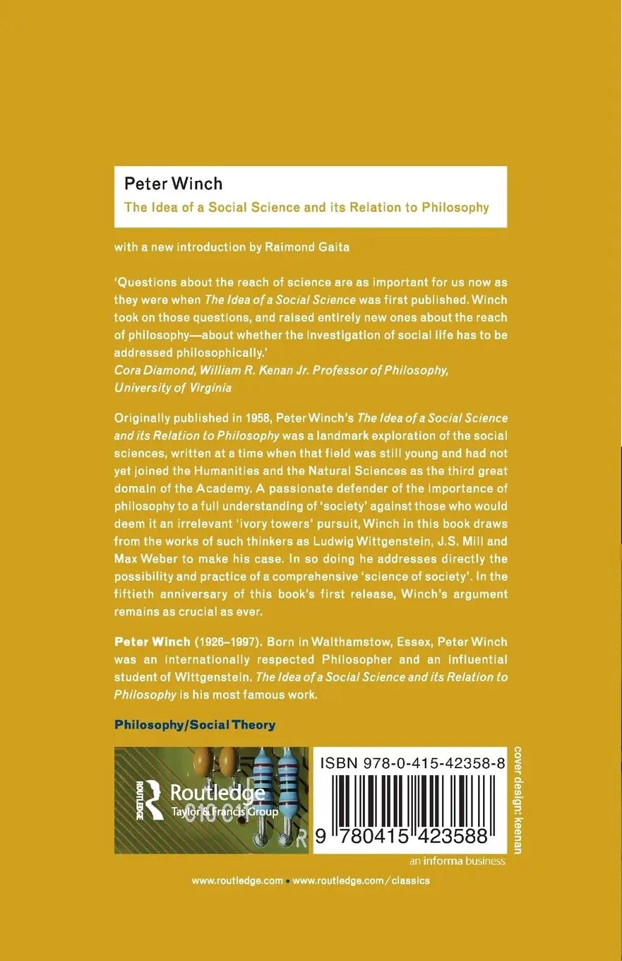 Rückseite: 9780415423588 | The Idea of a Social Science and Its Relation to Philosophy | Winch