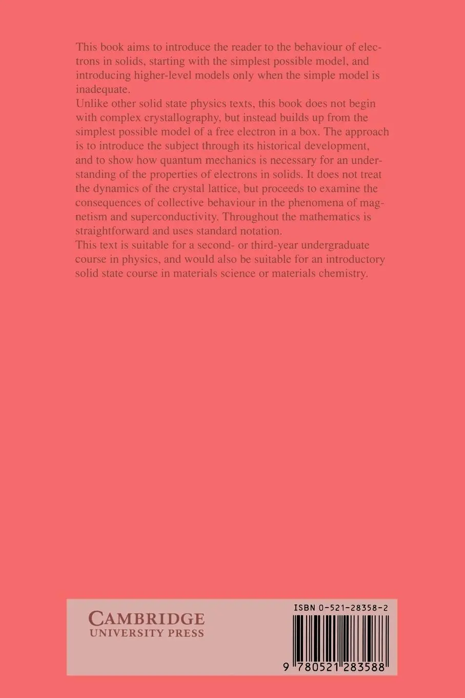 Rückseite: 9780521283588 | Introduction to the Physics of Electrons in Solids | Tanner (u. a.)