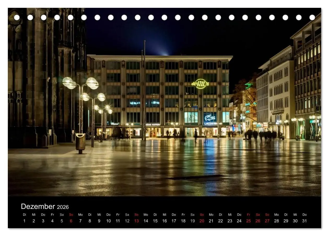 Bild: 9783516033588 | Köln bei Nacht - dunkelbunte Stadt (Tischkalender 2026 DIN A5...