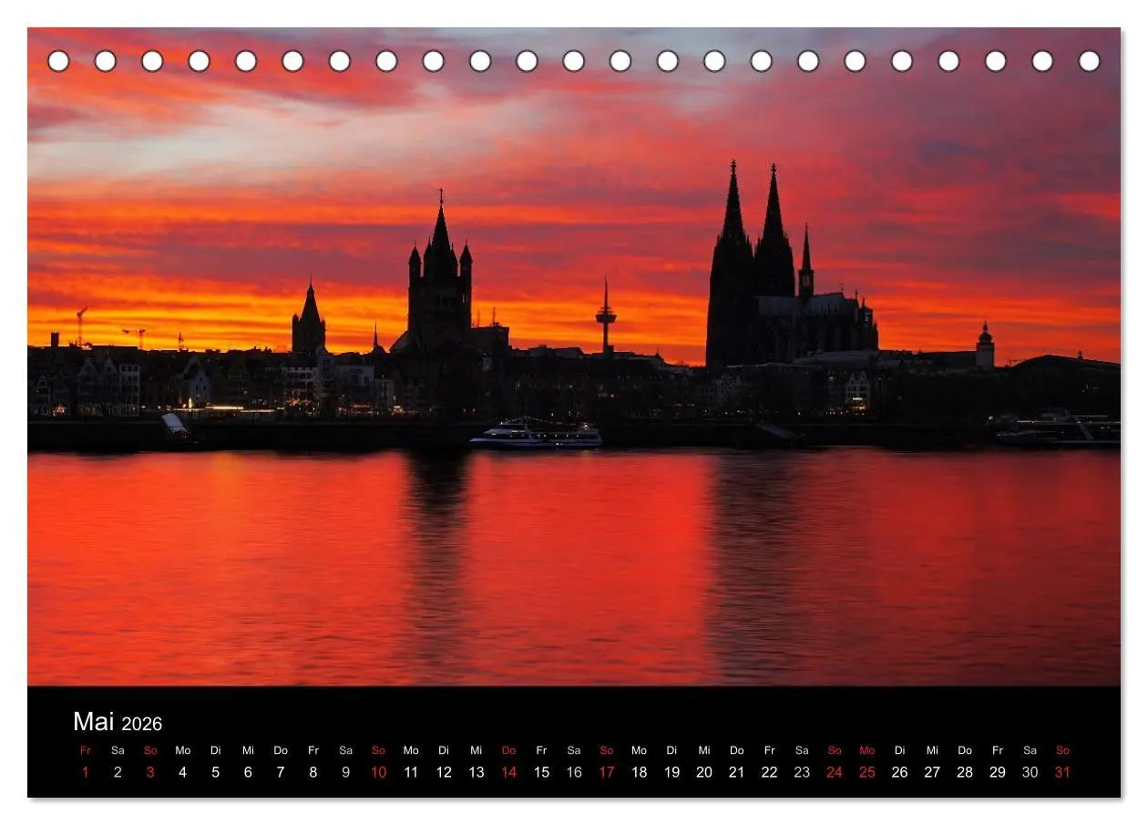 Bild: 9783516033588 | Köln bei Nacht - dunkelbunte Stadt (Tischkalender 2026 DIN A5...