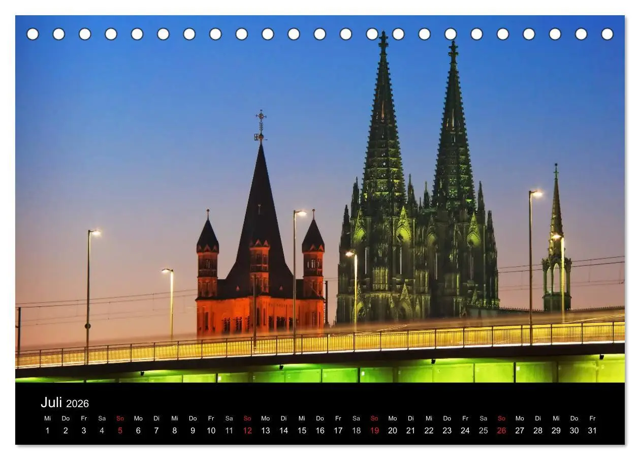 Bild: 9783516033588 | Köln bei Nacht - dunkelbunte Stadt (Tischkalender 2026 DIN A5...