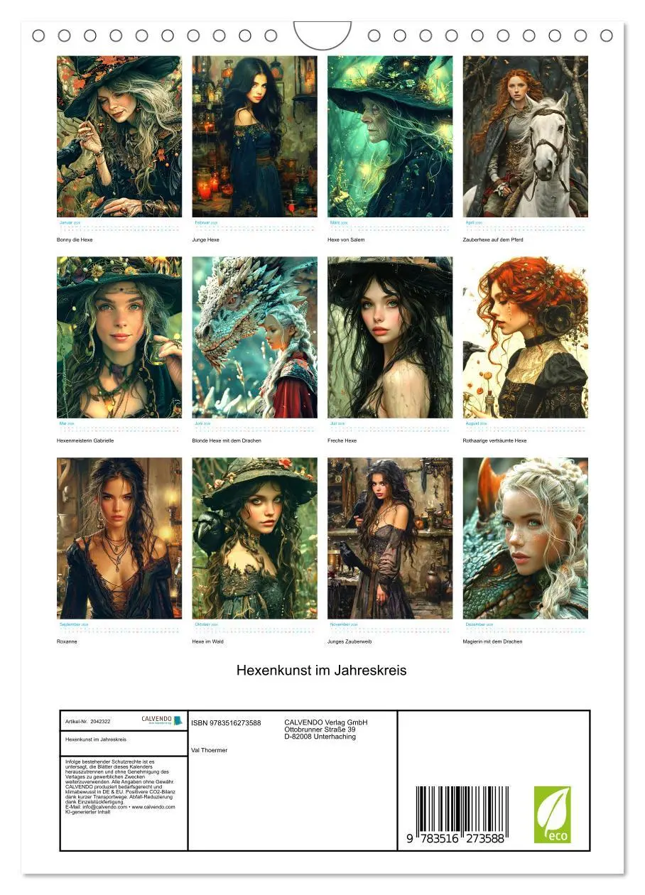 Bild: 9783516273588 | Hexenkunst im Jahreskreis (Wandkalender 2026 DIN A4 hoch), CALVENDO...