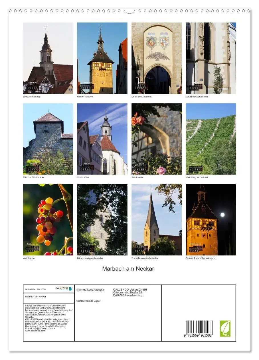 Bild: 9783569983588 | Marbach am Neckar (hochwertiger Premium Wandkalender 2027 DIN A2...
