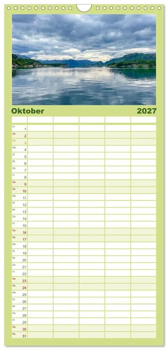 Bild: 9783594323588 | Familienplaner 2027 - Norwegens wunderschöne Fjorde mit 5 Spalten...