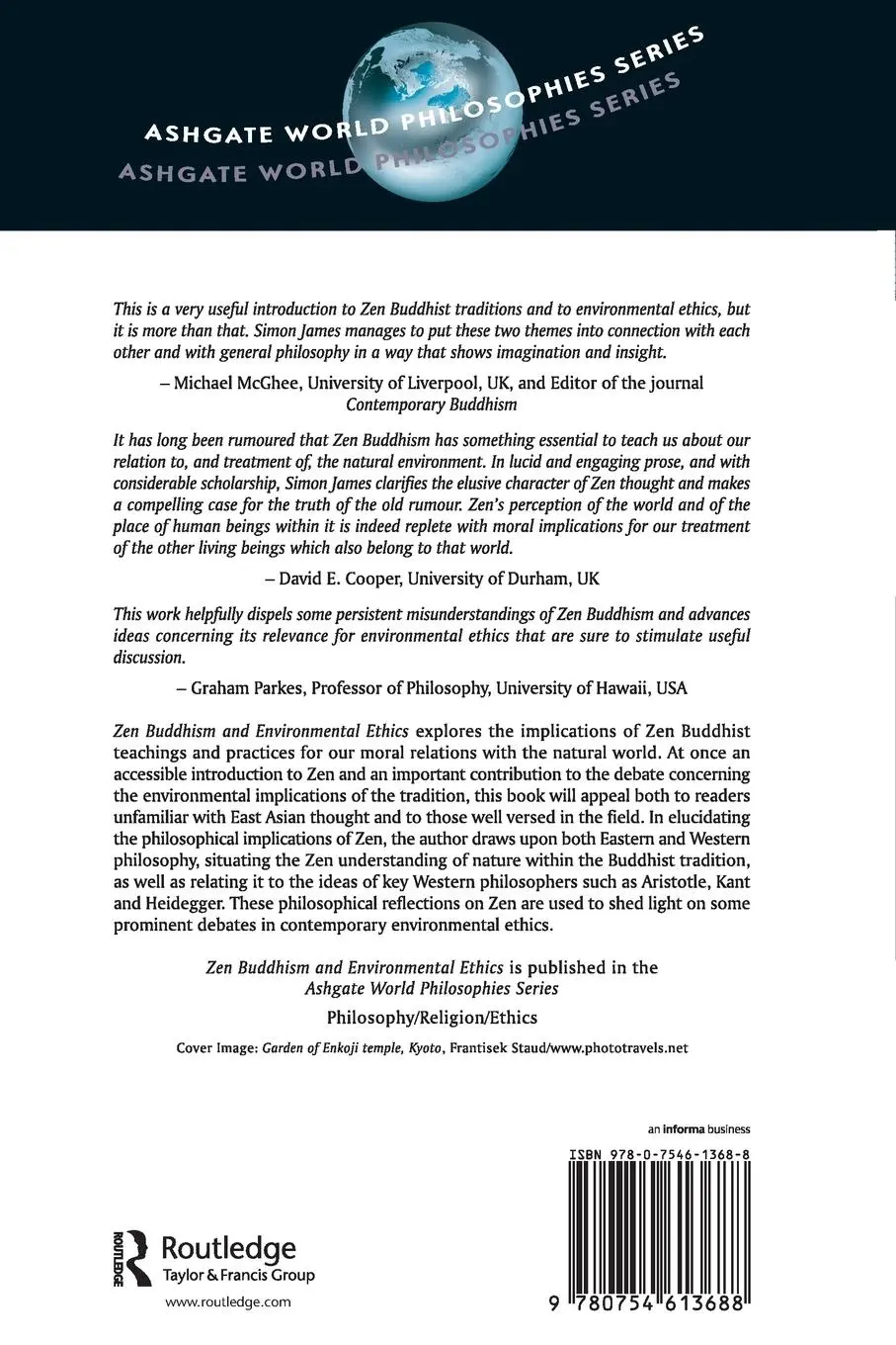 Rückseite: 9780754613688 | Zen Buddhism and Environmental Ethics | Simon P. James | Taschenbuch