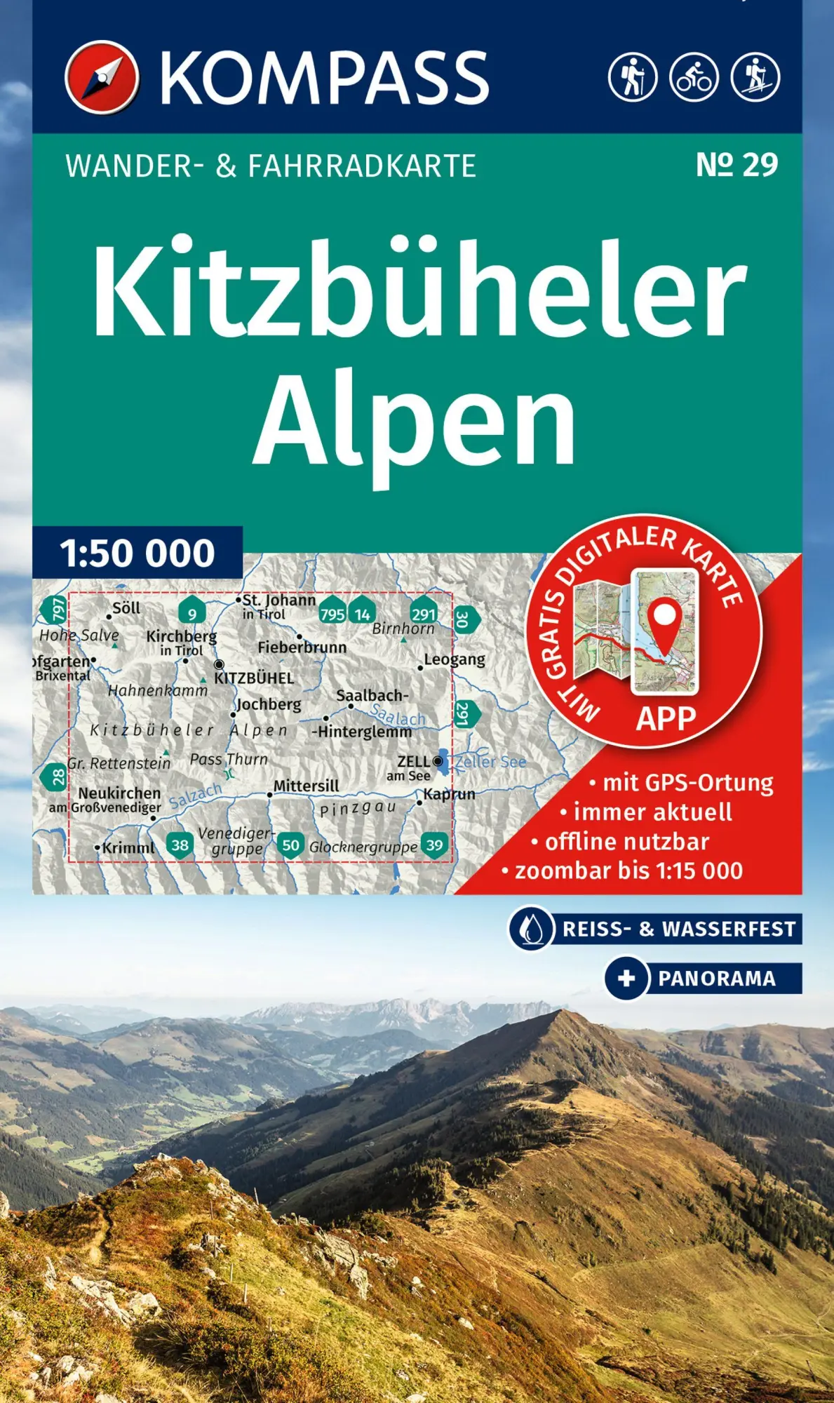 Cover: 9783991543688 | KOMPASS Wanderkarte 29 Kitzbüheler Alpen 1:50.000 | (Land-)Karte