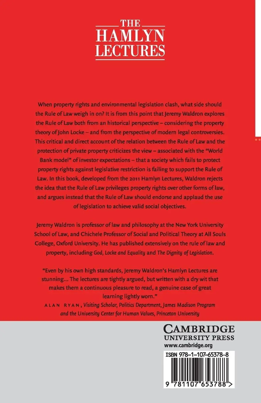 Rückseite: 9781107653788 | The Rule of Law and the Measure of Property | Jeremy Waldron | Buch