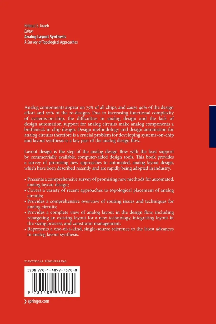 Rückseite: 9781489973788 | Analog Layout Synthesis | A Survey of Topological Approaches | Graeb