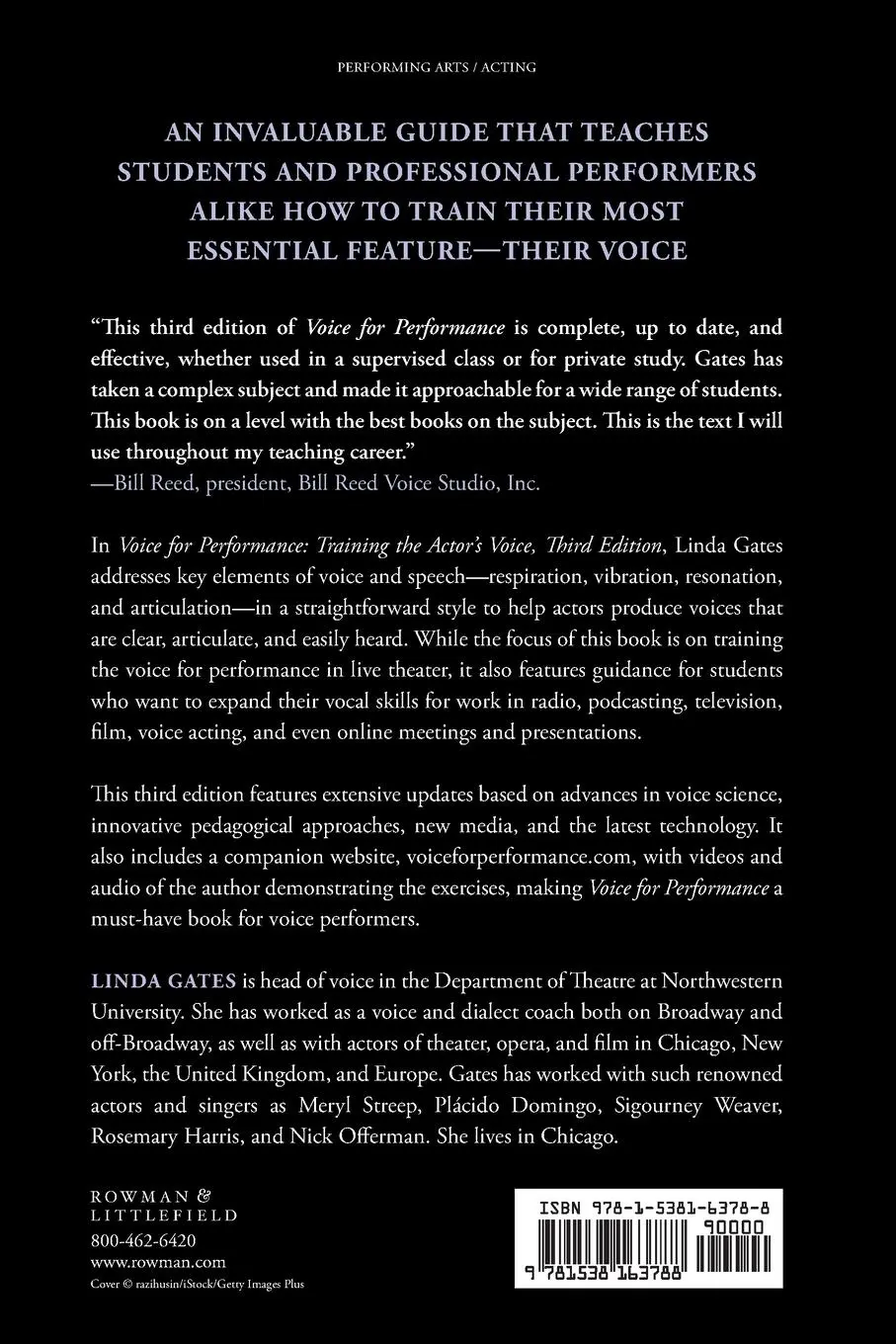 Rückseite: 9781538163788 | Voice for Performance | Training the Actor's Voice | Linda Gates