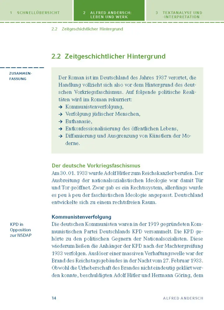 Bild: 9783129303788 | Sansibar oder der letzte Grund von Alfred Andersch | Alfred Andersch